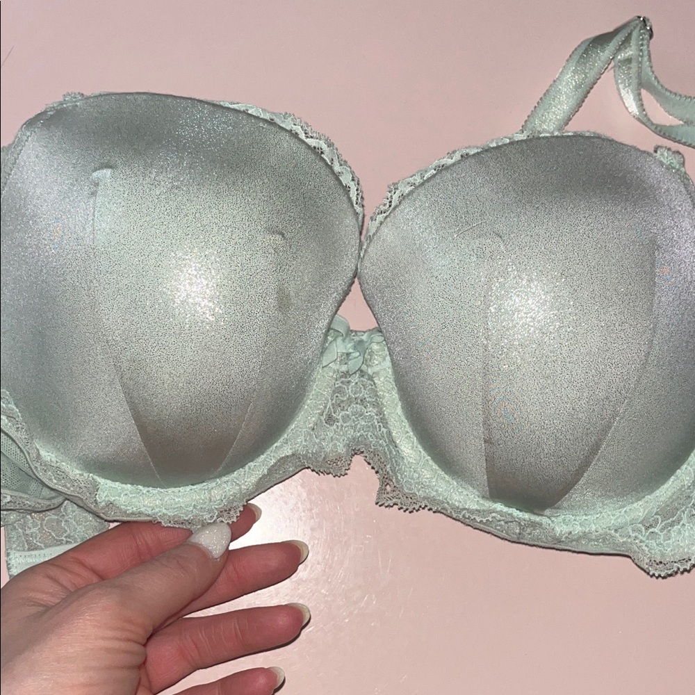 5 for $25! Victorias Secret Elegant Mint Green Lace Bra 36C - Picture 6 of 6